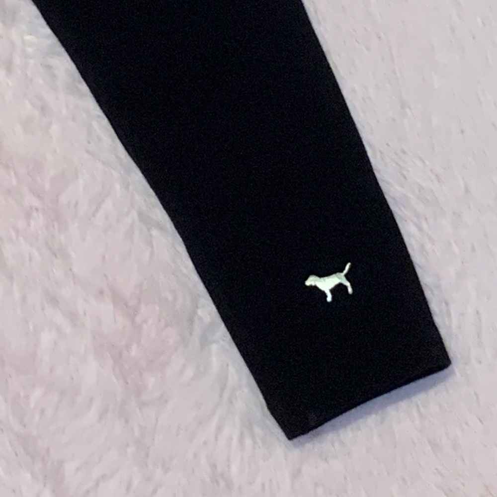 Victoria’s Secret Pink Bling Sequin Black Aqua Turquoise Yoga Leggings Tights - Picture 6 of 15
